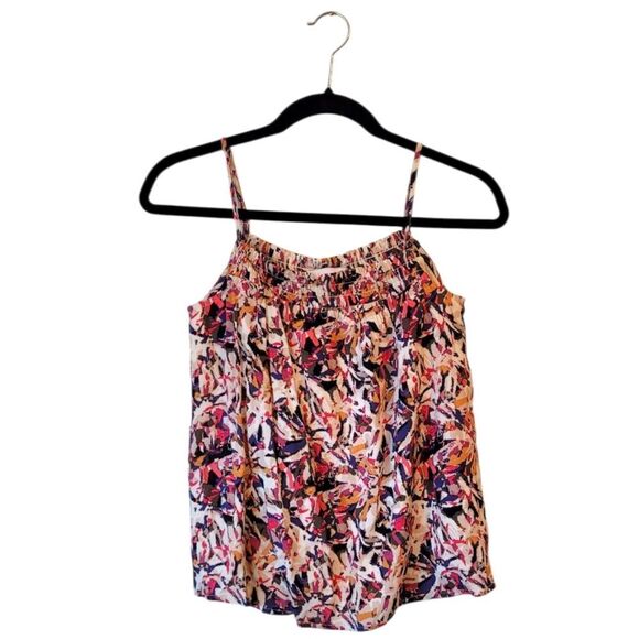 Evereve Women's Abstract Print Smocked Tank Top Size XS - Picture 1 of 6